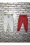 Pair of Kids Sweatpants Gray Red