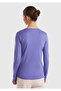 Women's Purple Basic Crew Neck Long Sleeve T-Shirt - 3