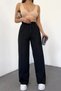 Women's Elastic Waist High Waist Wide Leg Pocketless Wrap Palazzo Pants - 3