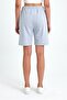 Women's Relaxed Fit Elastic Waist Seasonal Soft Fabric Pocket Gray Long Bermuda Shorts - 6