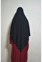 Ready-To-Wear Maxi Hijab with Tie, Suitable for Hajj and Umrah, Sandy Souffle Khimar, Black. - 3