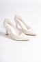 Women's Mother of Pearl Goblet Heel Pointed Toe Stiletto - 4