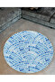 Mira Round Blue Tones Dots Woven Base Modern Decorative Carpet 5561 - 3