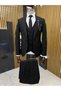 Black Slimfit New Suit - Dotted - 3