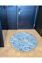 Mira Round Blue Tones Dots Woven Base Modern Decorative Carpet 5561 - 4