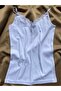 Women's 6-Piece String Strap Cotton, Lycra, Lace, Ribbed Blouse-Athlete (3 White - 3 Skin) - 2