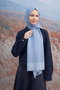 Cotton Monogram a Pattern Shal - Denim Blue