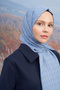 Cotton Monogram a Pattern Shal - Denim Blue - 3