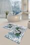 Non-Slip Sole Washable Dust Stain Resistant 2-Piece Set Toilet Bathroom Mat Set