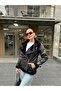 Women's Leather Suede Coat Jacket with Ribbed Belt Detail