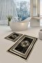 Non-Slip Sole Washable Dust Stain Resistant 2-Piece Set Toilet Bathroom Mat Set