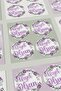 Purple Flower Patterned Bon appetit Sticker - 70 Pieces, 4 Cm Diameter - 2