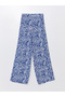Patterned Wide-Leg Women's Trousers with Elastic Waist - 6