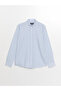 Slim Fit Long Sleeve Striped Poplin Men's Shirt - 5