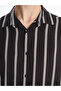 Regular Fit Short Sleeve Striped Poplin Men's Shirt - 4