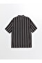 Regular Fit Short Sleeve Striped Poplin Men's Shirt - 7