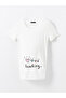 Crew Neck Printed Short Sleeve Maternity T-Shirt - 6