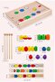 Montessori Educational Toy Line Up Wooden Bead Matching Stick Game Boxed - 3