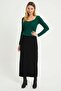 Hijab Closed Slit Long Straight Black Pencil Skirt