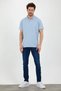Baby blue Skinny/slim Fitt Polo Collar Summer T-shirt - 2