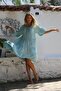 Mint Italian RuFFled Pool Collar Casual Dress - RuFFled Sleeve Skirt - 7
