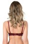 حمالة صدر من الدانتيل مع سلك Underwire باللون الأحمر الداكن - 2