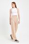 Corsage Belted Trousers - Lycra Crepe Fabric Daily Comfortable Fit - 2