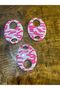 3 Pieces Patterned Design Necklace Earring Making Bead 4X4 cm Pink - 2