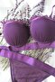 Mussel Model Satin Stripe Padded Bra Panty Set - Bralet and Panty Set - 2