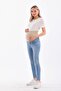 Blue Maternity Jeans with Stretchy Abdominal Band Adjustable Waist - 6