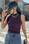 Women's Black Camisole Sleeveless High Neck Body Blouse - 5