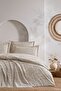Aravani Double Duvet Cover and Pique Dowry Set - Beige