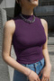 Women's Black Camisole Sleeveless High Neck Body Blouse - 3