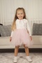 Girl's Peter Pan Collar Long Sleeve Lined Tulle Dress