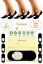 Bamboo Women's Black Ballerinas 6 (Pair) with Special Box, Seamless Toe and Silicone Non-Slip Heel Premium
