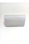 Women's silver satin evening dress bag with silver stone detail - 3