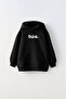Hooded Fleece Inside Chess Think Printed Black Unisex Kids Hoodie Sweatshirt - 2