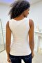 Premium Cotton Slim Fit Slim Fit Basic Thick Strap Women's Singlet White Sleeveless T-shirt - 4