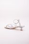 Women's Short-Heeled Silver Evening Dress Shoes - 5