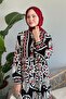 Polka Dot Mixed Black Viscose Dress - 2