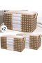 PlaiD PatterneD 2 Pieces Mega Size WinDoweD Quilt Organizer Storage Set - 90x50x50 Cm