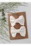 Girl's Buckle Natural Scallop Bow Clip Set of 2 Buckles