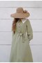 Vintage Pocketed Buttoned Light Oil Green Fairytale Dress with Collar Detail - 2