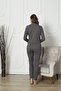 Women's Buttoned Anthracite Color Pajama Set - 4