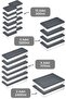 24 Piece Storage Container, Microwave Compatible Storage Container 2X2400Ml 4X1200Ml 6X1170Ml 12X600Ml Anthracite - 2