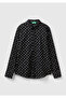 Women's Black 100% Cotton Patterned Shirt - 2