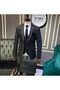 Smoked Slimfit 5 Button Vest Suit - 5