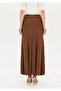 Maxi Boy Hazelnut Color Pleated Back Fish Model Skirt - 4
