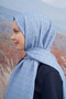 Cotton Monogram a Pattern Shal - Denim Blue - 2