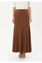 Maxi Boy Hazelnut Color Pleated Back Fish Model Skirt - 2